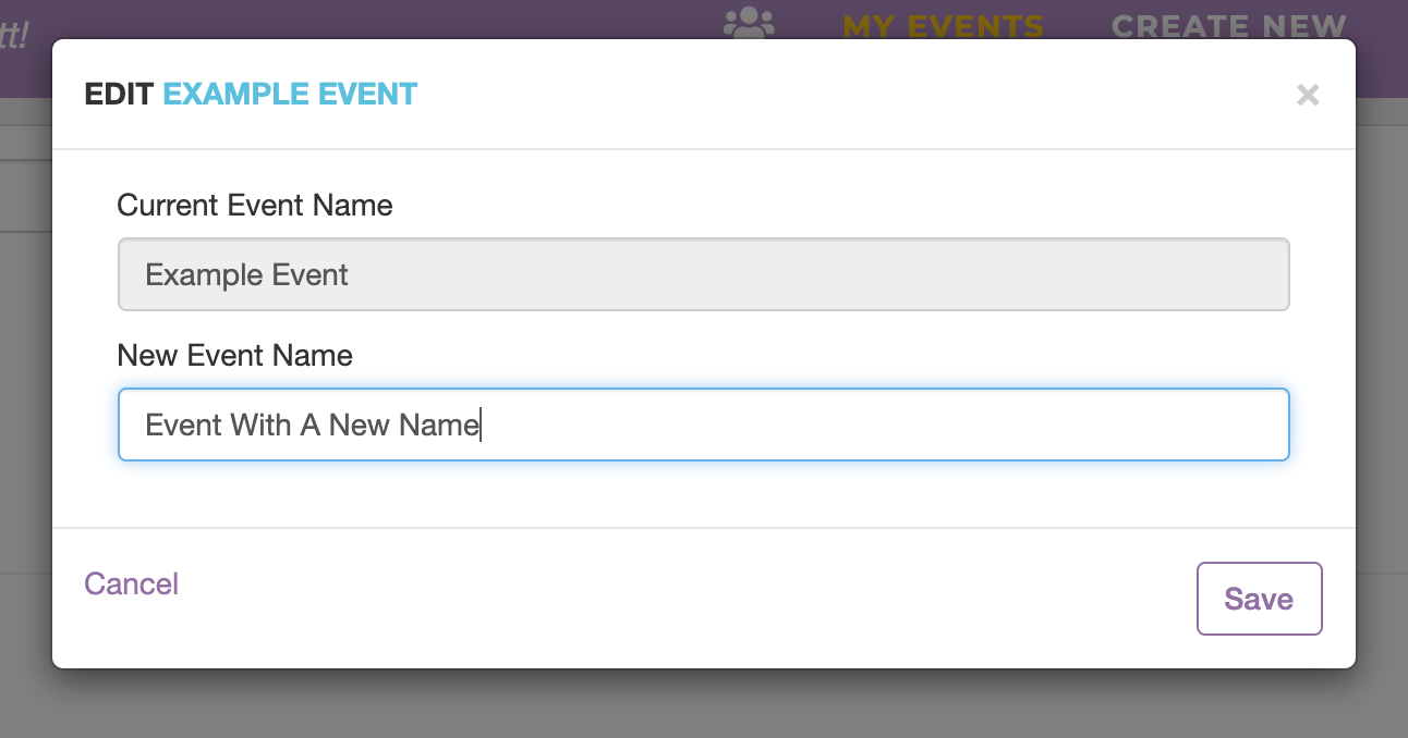 My Events: copying, linking and deleting events and managing your events list